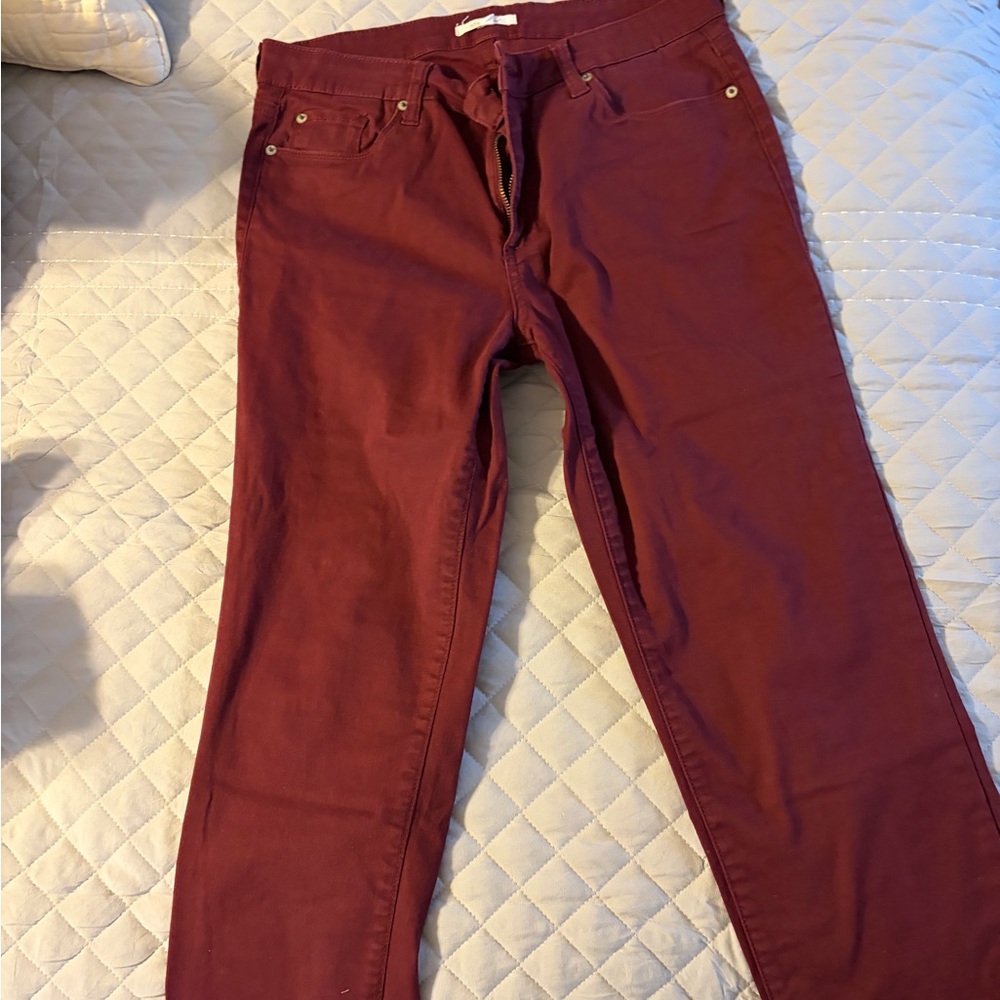 STS Blue Women's Boot Cut Jeans in Burgundy